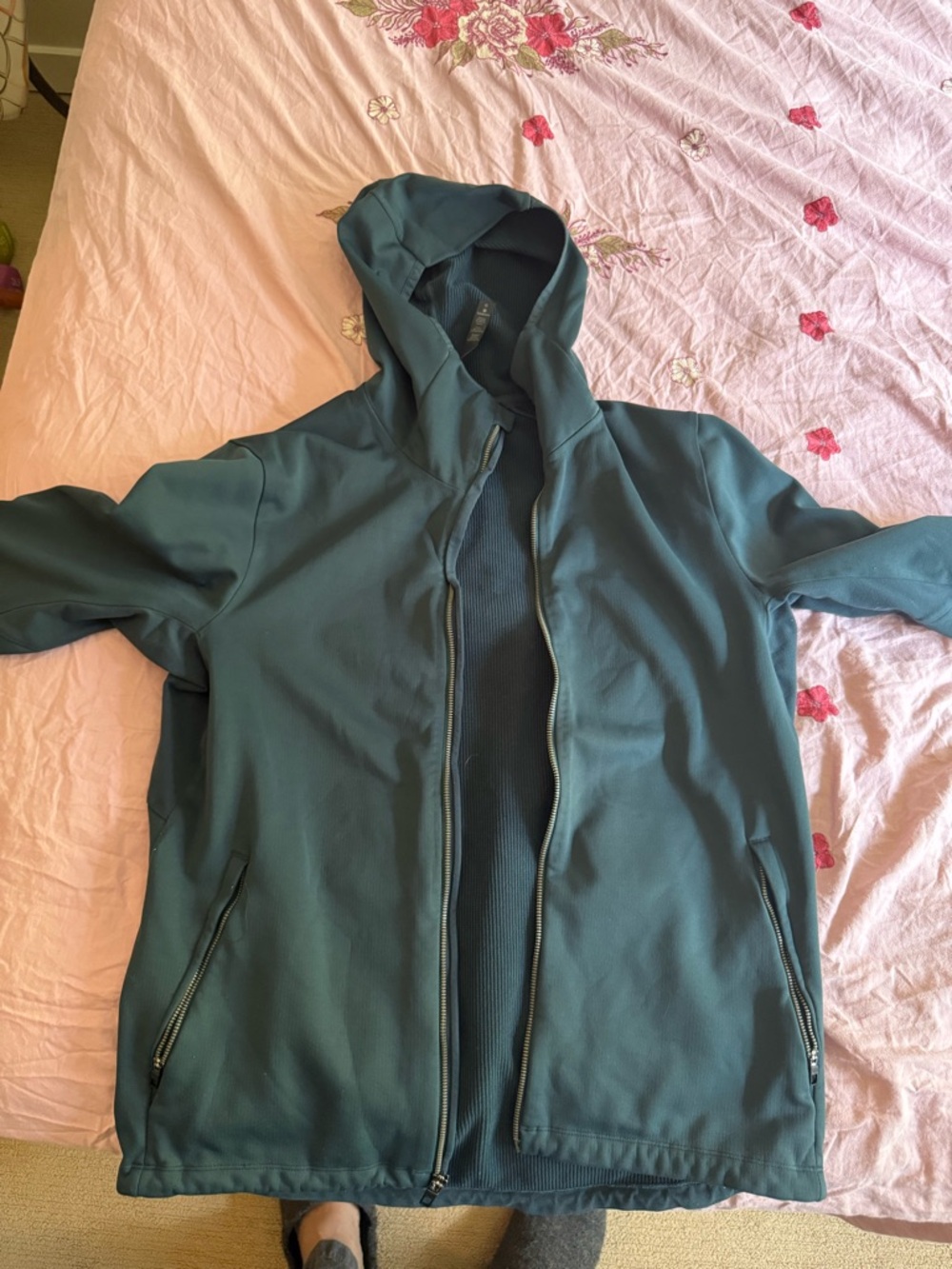 lululemon athletica Ribbed Teal Pullover Hoodie